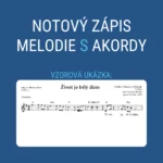 Notový zápis melodie s akordy